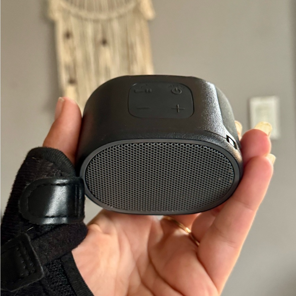 Sony Black and Gray Portable Speaker with Sleek Design